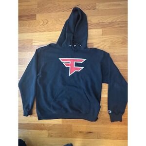 Faze Clan Champion Black Hoodie Sweatshirt Logo Gaming Esports Mens Large